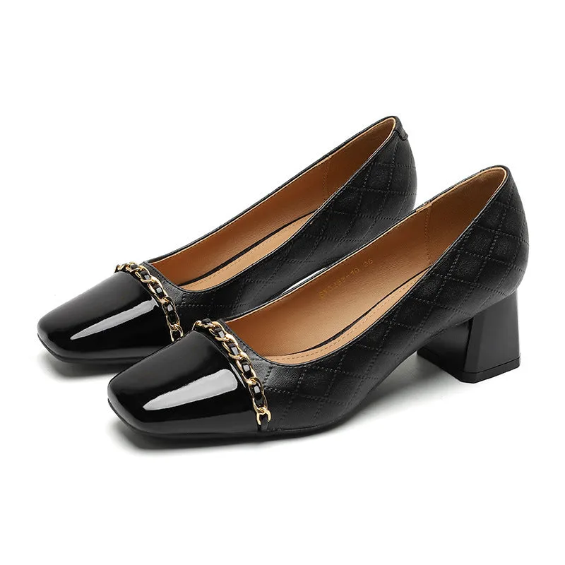 Joskaa Women Elegant Vintage Commute Heeled Pumps