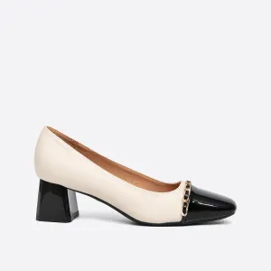 Joskaa Women Elegant Vintage Commute Heeled Pumps