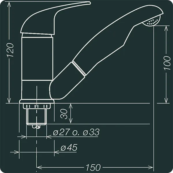 Kama Mixer Tap Faucet 27mm push fit Chrome