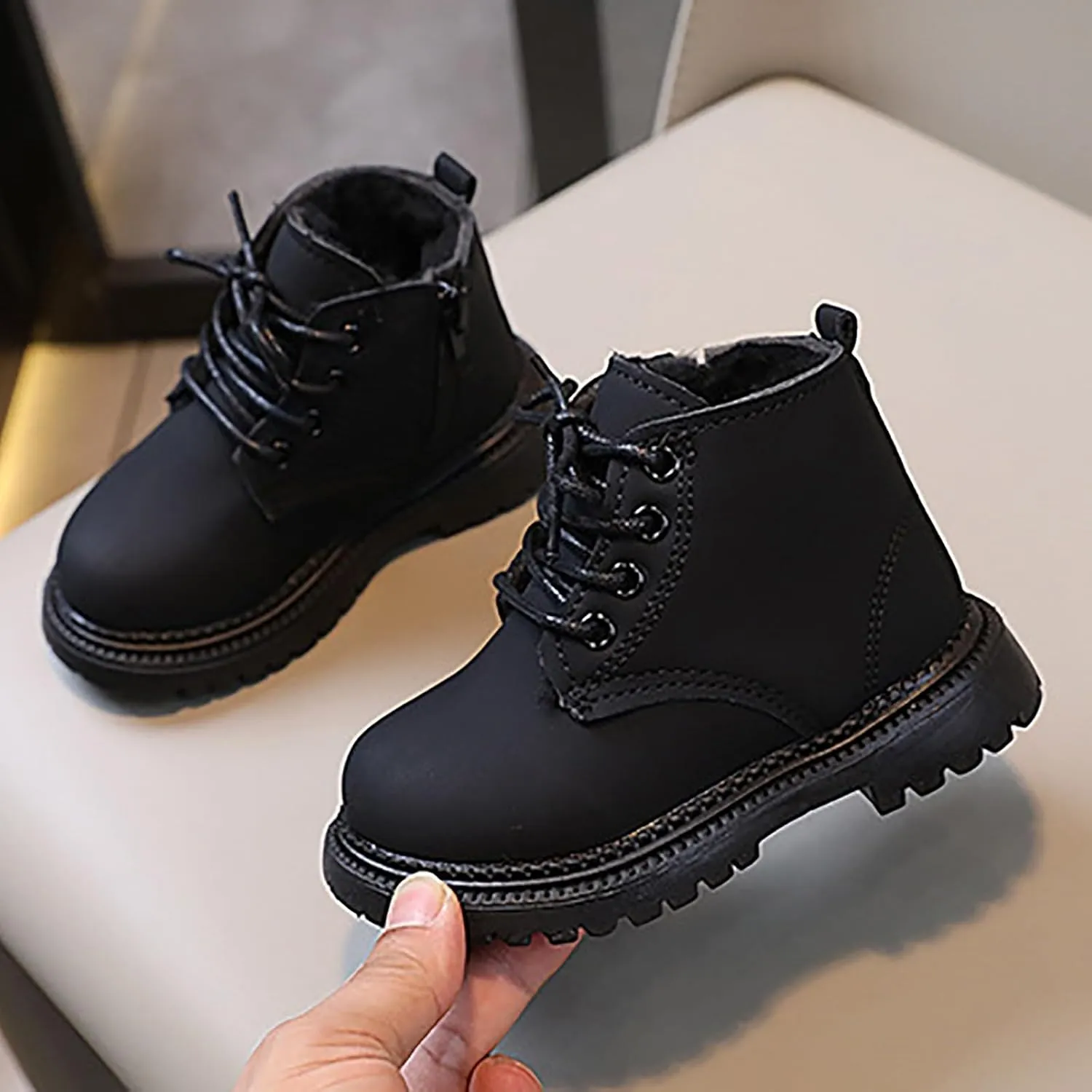 Kids Ankle Boots Boys Girls Lace up Casual Hiking Ankle Boots Outdoor Boots for Toddler/Little Kid/Big Kid
