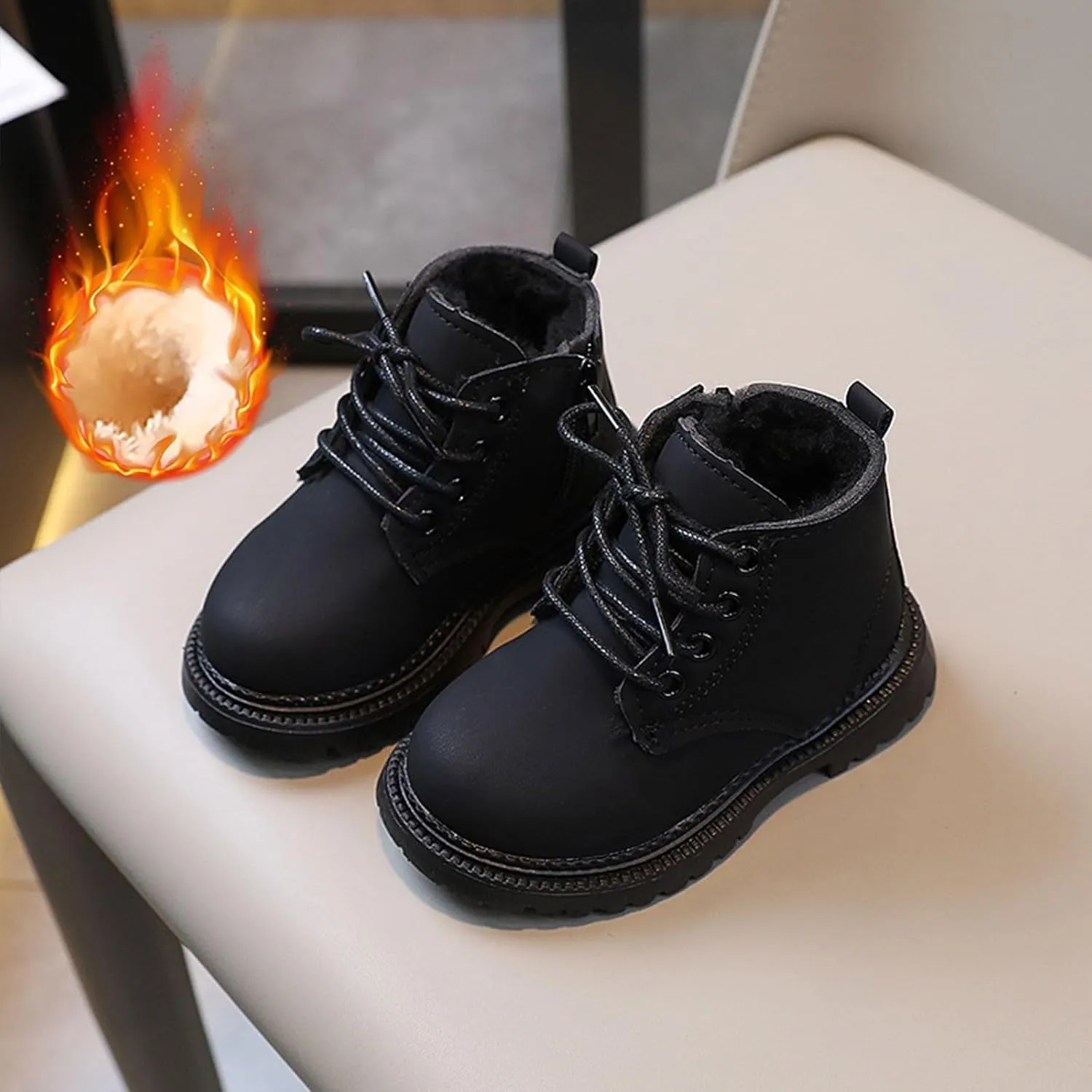 Kids Ankle Boots Boys Girls Lace up Casual Hiking Ankle Boots Outdoor Boots for Toddler/Little Kid/Big Kid