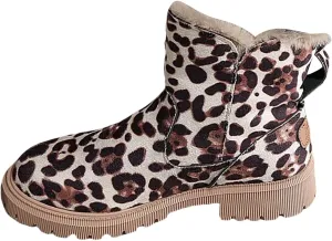 Kids Snow Boots Boys Girls Winter Boots Cow Suede Warm Plush Lined Shoes Side Zipper Ankle Boots