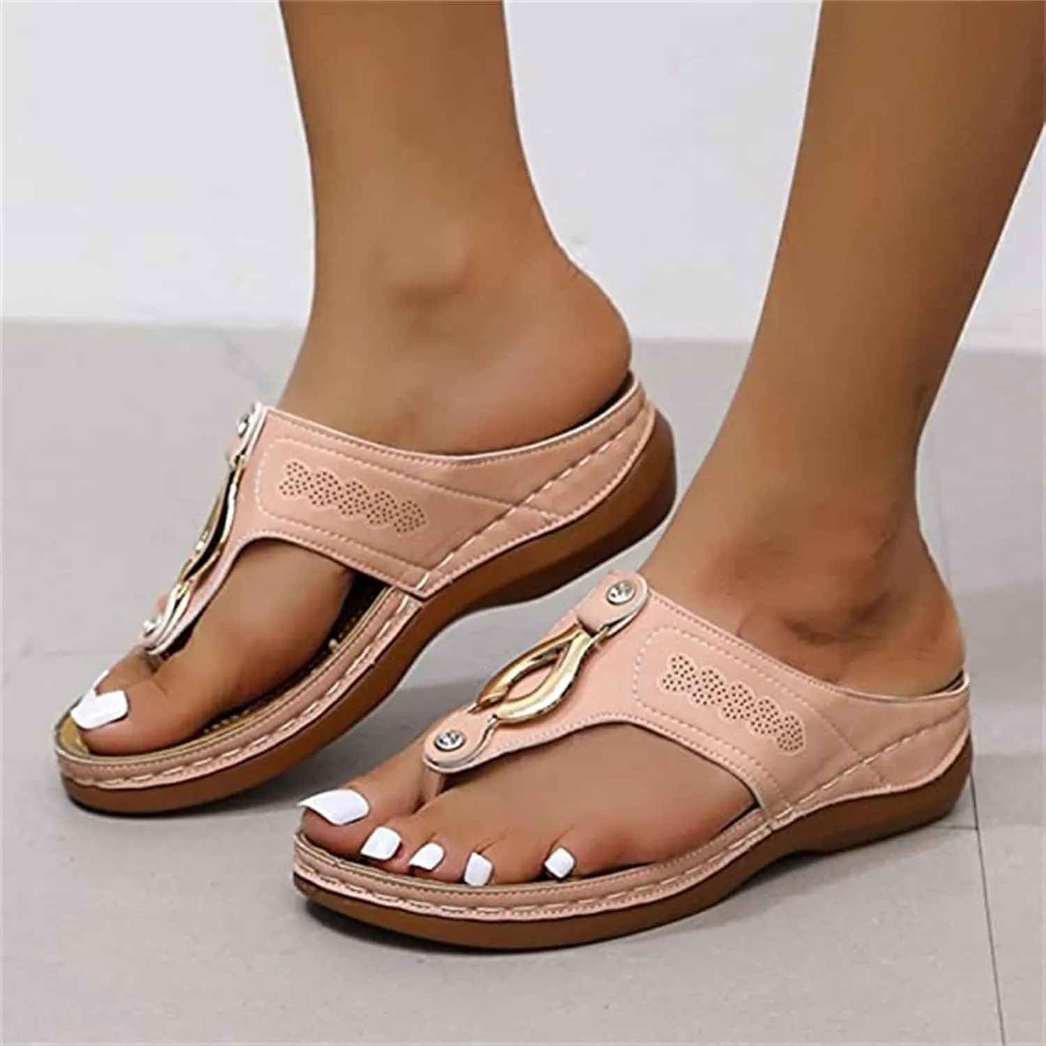 Ladmiple Orthotic Sandals For Women Plantar Fasciitis Orthopedic Flip Flops Dressy Casual Summer Slides With Arch Support