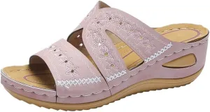 Ladmiple Sandals Women Dressy Summer Flat Walking Comfortable Slip On Orthotic Flip Flops Orthopedic Slides With Arch Support
