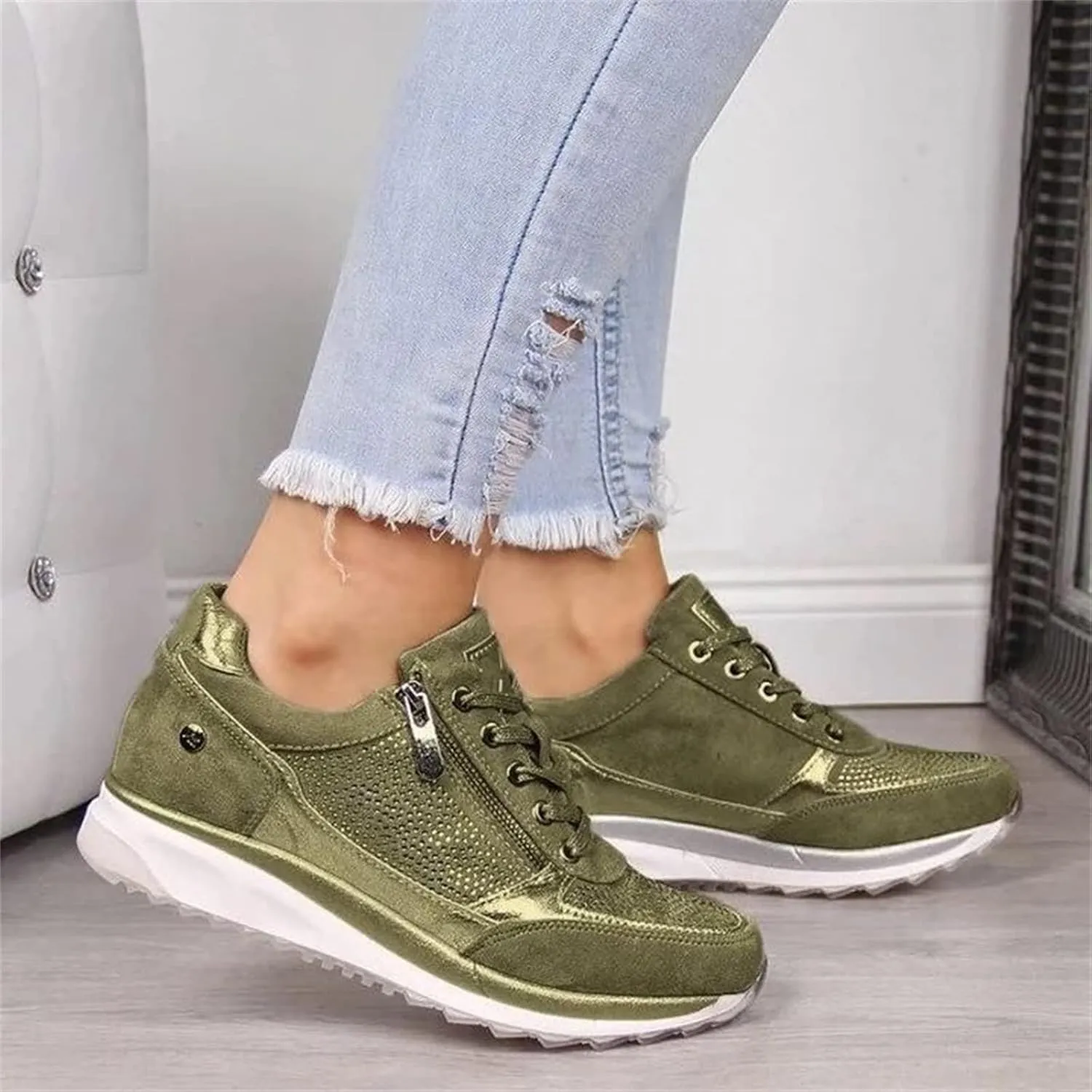 Ladmiple Shoes For Women Sneakers Slip Ons Walking Shoes Fashion Casual Athletic Non Slip Platform Tennis Running Shoes