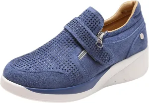 Ladmiple Shoes For Women Sneakers Trendy Fashion Slip on Walking Shoes Casual Summer Lace Low Platform Flats Loafers