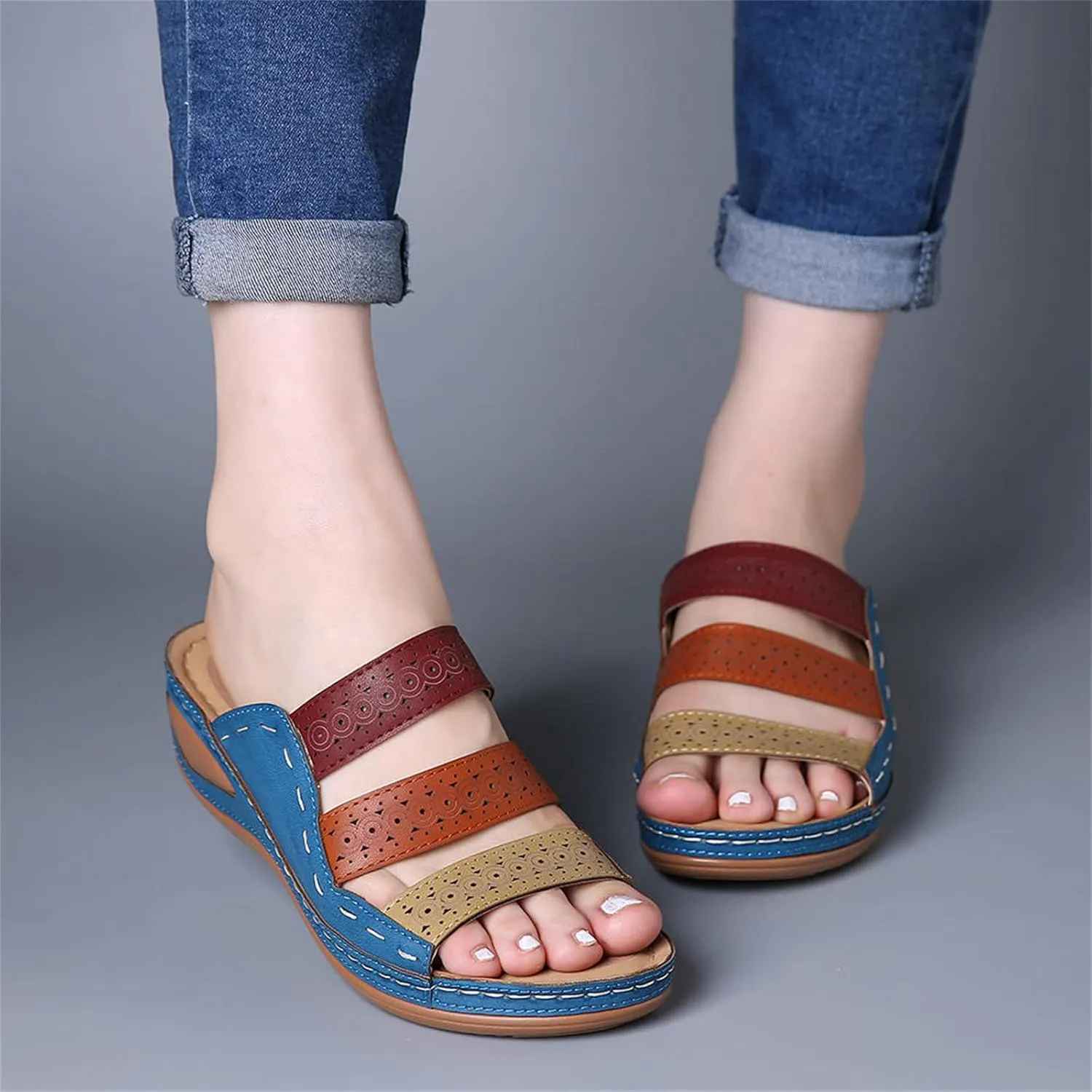 Ladmiple Womens Sandals For Plantar Fasciitis Support Orthopedic Slides Slippers Comfort Dressy Summer Orthotic Flip Flops