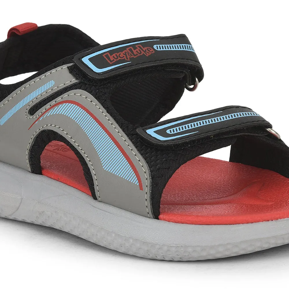 Lucy & Luke (Black) Casual Sandal For Kids HIPPO-21M By Liberty