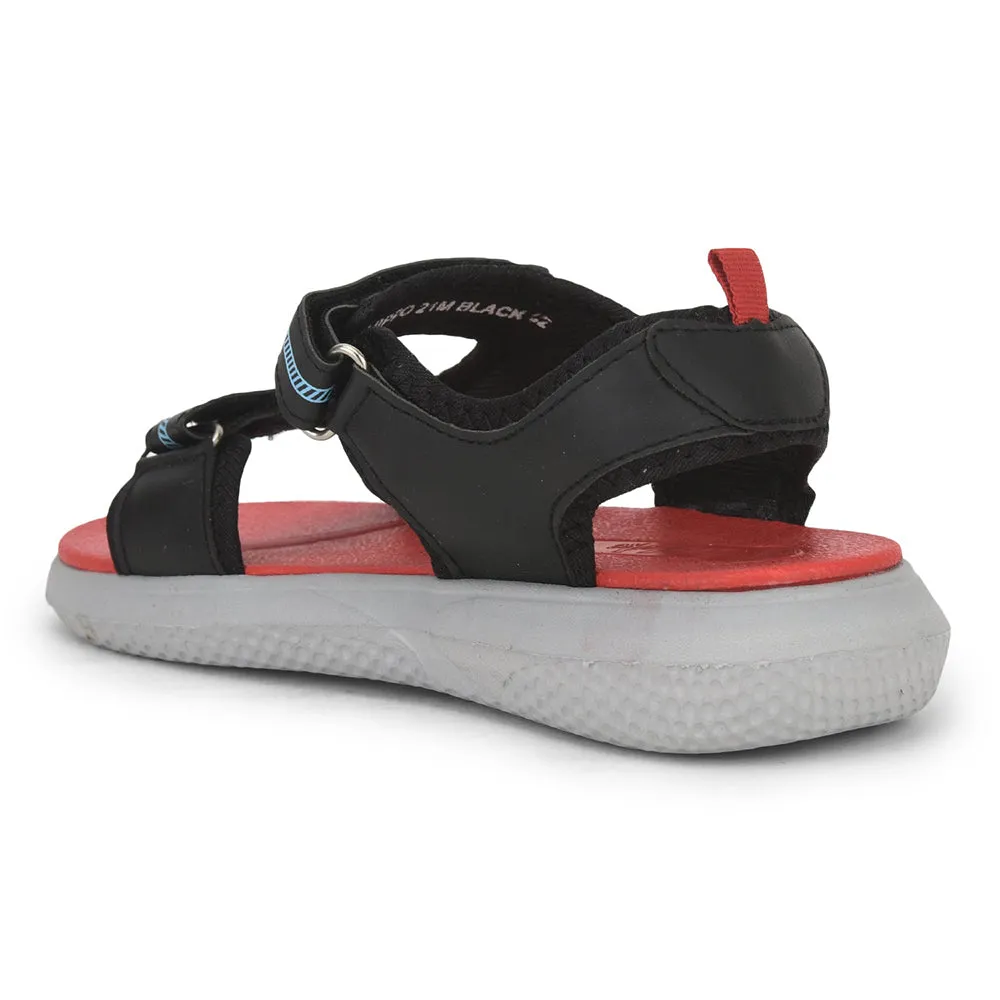 Lucy & Luke (Black) Casual Sandal For Kids HIPPO-21M By Liberty