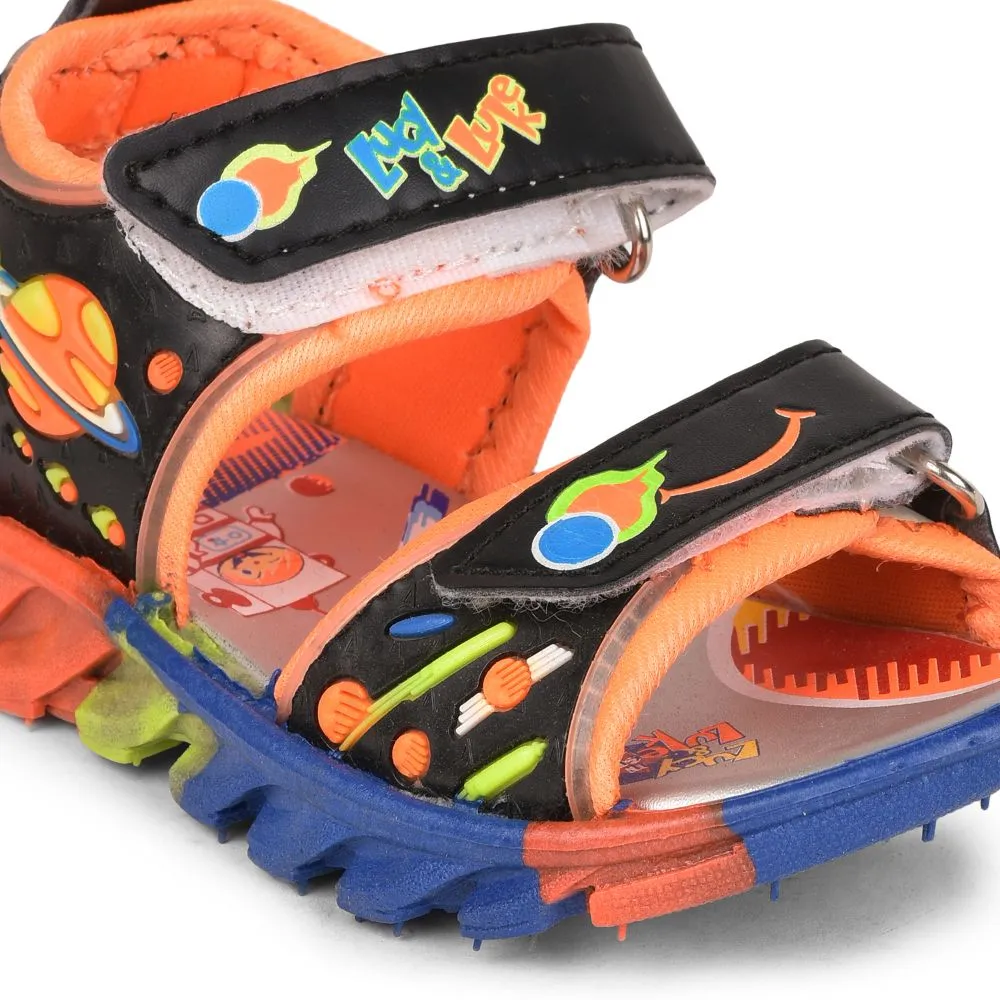 Lucy & Luke (Black) Casual Sandal For Kids KDL-004 By Liberty