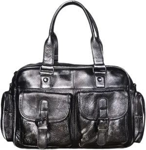 Male Crazy Horse Leather Business Briefcase Messenger Bag Travel Laptop Document Case Tote Portfolio Bag