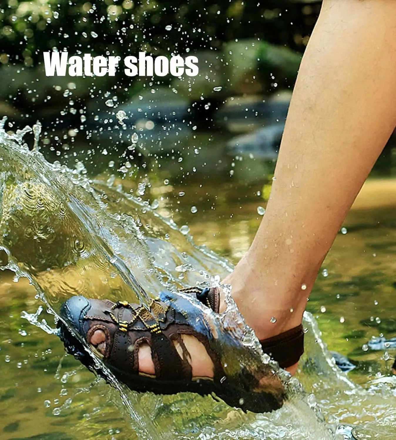 Men Hiking Sandals Closed Toe Walking Sandals Water Sandals Sports Outdoor Breathable Trekking Athletic Summer Beach Shoes