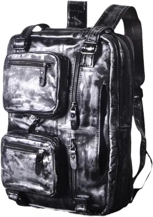 Men Oil Waxy Leather Antique Business Travel Briefcase Laptop Bag Attache Messenger Bag Portfolio Tote