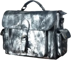 Men Real Leather Business Briefcase 13" Laptop Document Case Attache Portfolio Crossbody Bag