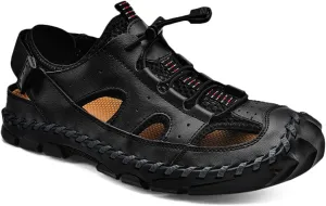 Men Walking Sandals Closed Toe Outdoor Sports Sandals Summer Hiking Shoes Water Sandles Leather Sandals