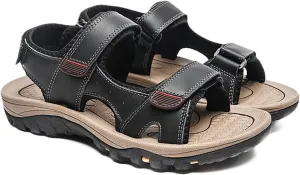 Men Walking Sandals Leather Sports Outdoor Sandals Breathable Summer Beach Shoes Hiking Sandals