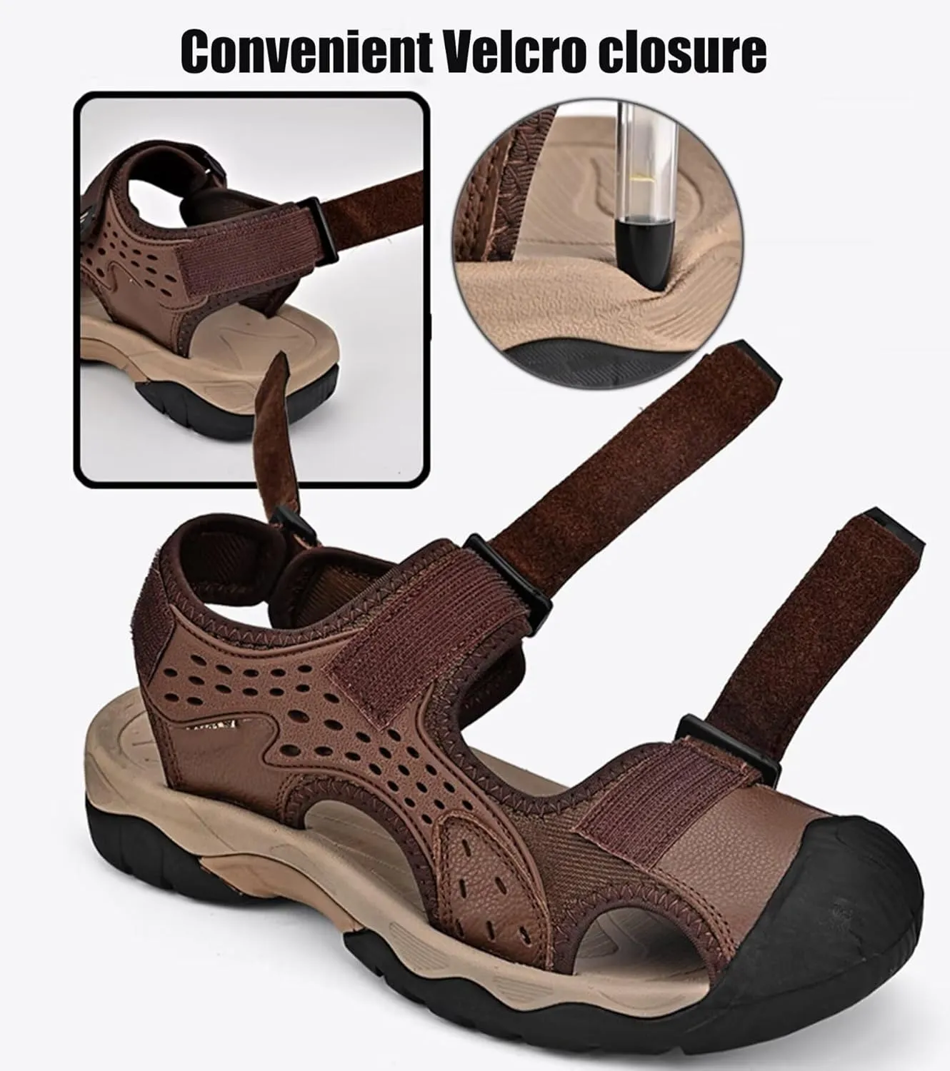 Men's Casual Sports Closed Toe Sandals Outdoor Walking Sandals Fisherman Sandals Summer Breathable Hiking Shoes