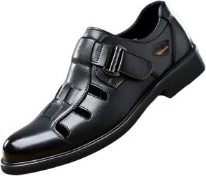 Men's Casual Walking Sandals Closed Toe Outdoor Sports Hiking Sandals Summer Leather Shoes Breathable Business Sandals