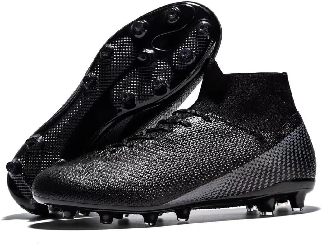 Mens Soccer Shoes Cleats Professional High Top Breathable Training Sneakers