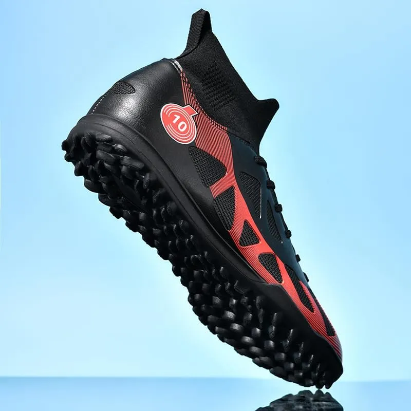 Mens Soccer Shoes Cleats Professional High Top Breathable Training Sneakers