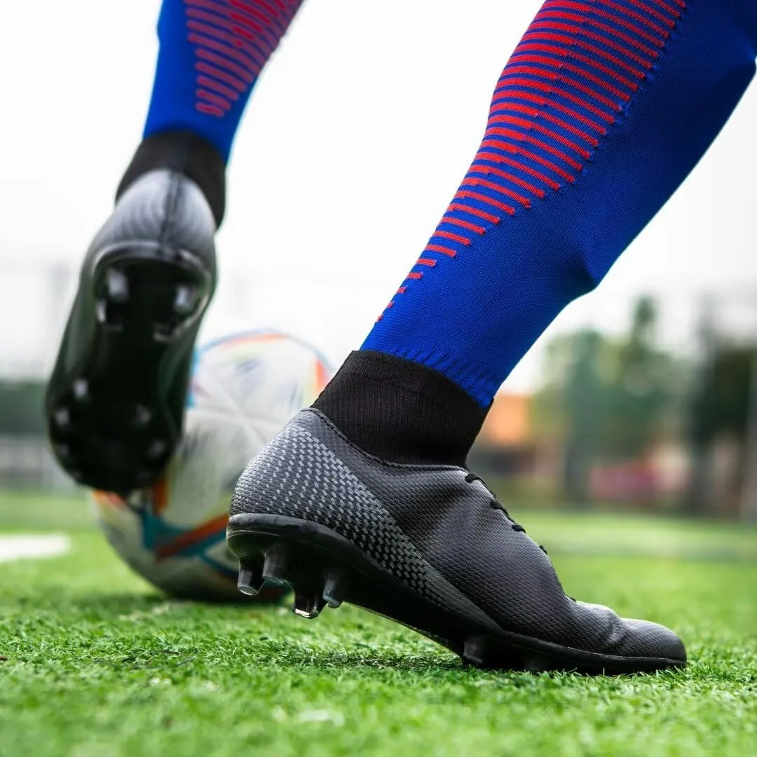 Mens Soccer Shoes Cleats Professional High Top Breathable Training Sneakers