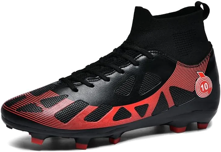 Mens Soccer Shoes Cleats Professional High Top Breathable Training Sneakers