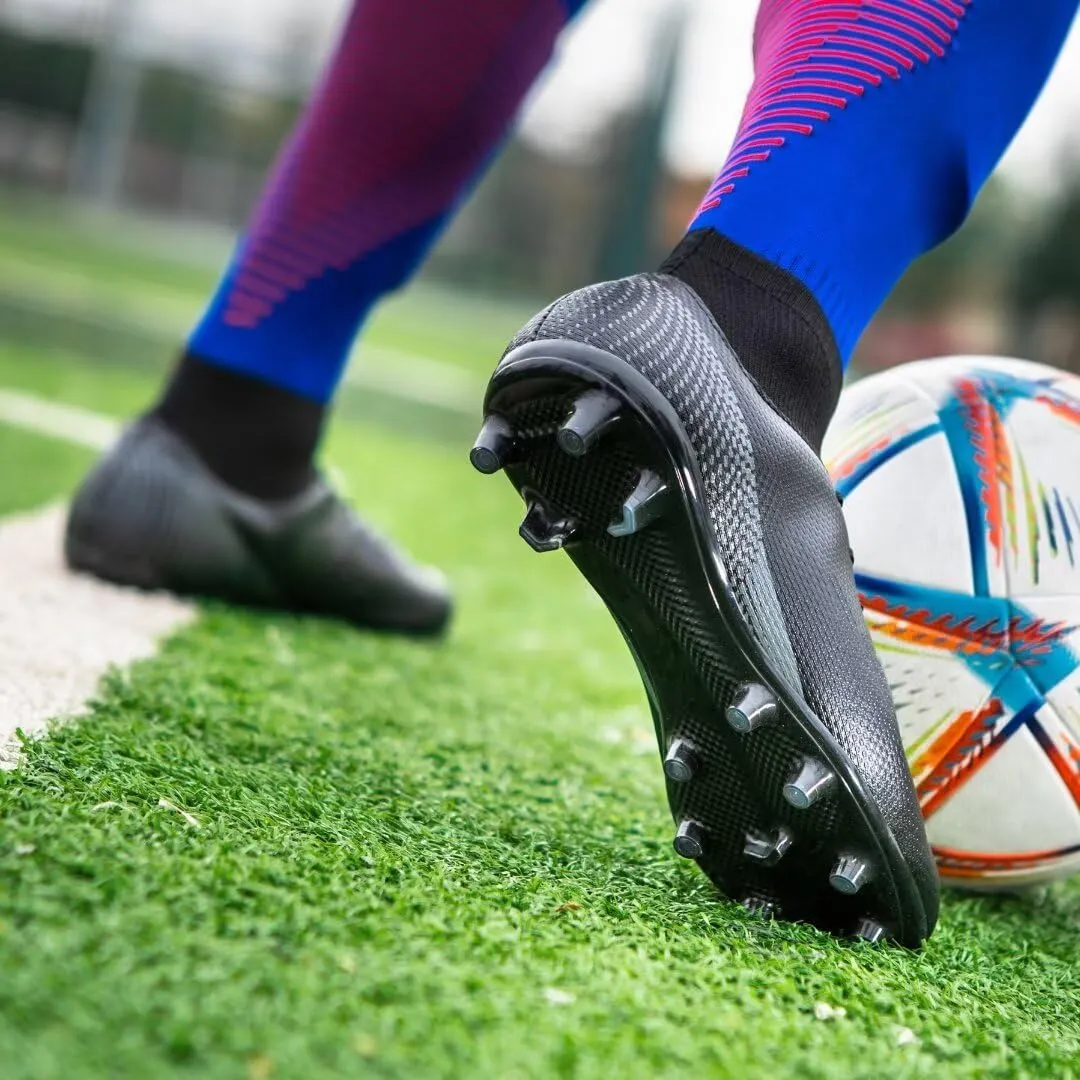 Mens Soccer Shoes Cleats Professional High Top Breathable Training Sneakers