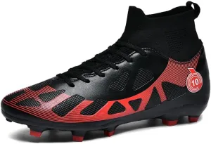 Mens Soccer Shoes Cleats Professional High Top Breathable Training Sneakers