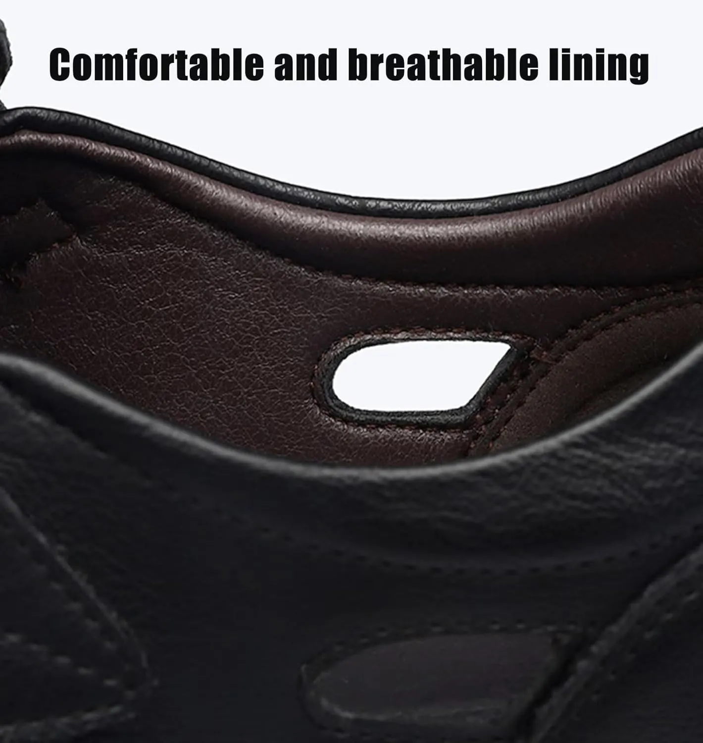 Mens Sports Sandals Leather Closed Toe Sandals Breathable Outdoor Beach Shoes Summer Sandals for Walking Hiking Trekking