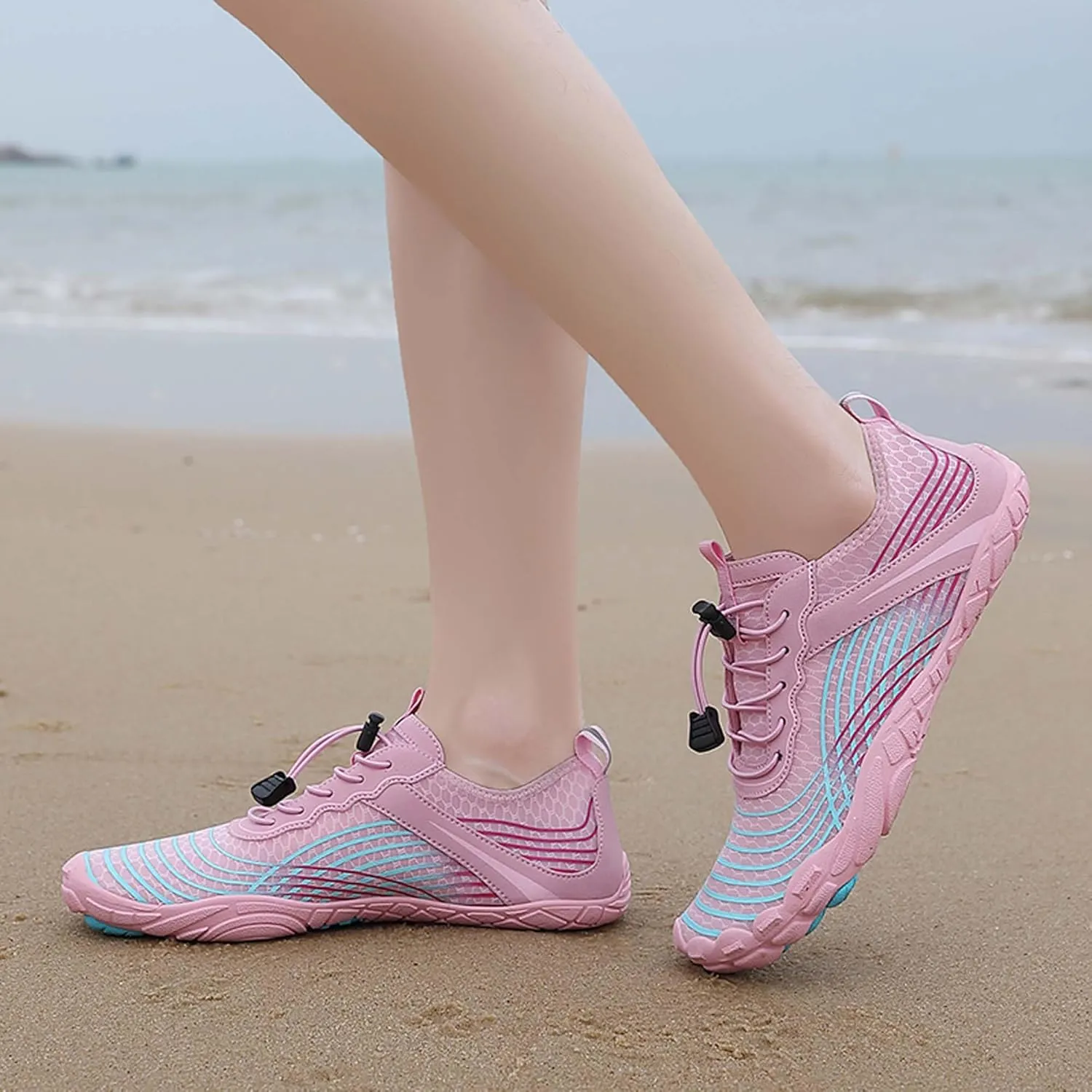 Mens Womens Sports Water Shoes, Lightweight Fast Drying Breathable Fabric, Adult Water Shoes for Indoor Fitness Training, Rock Climbing Training, Swimming, Diving or Beach Activities.