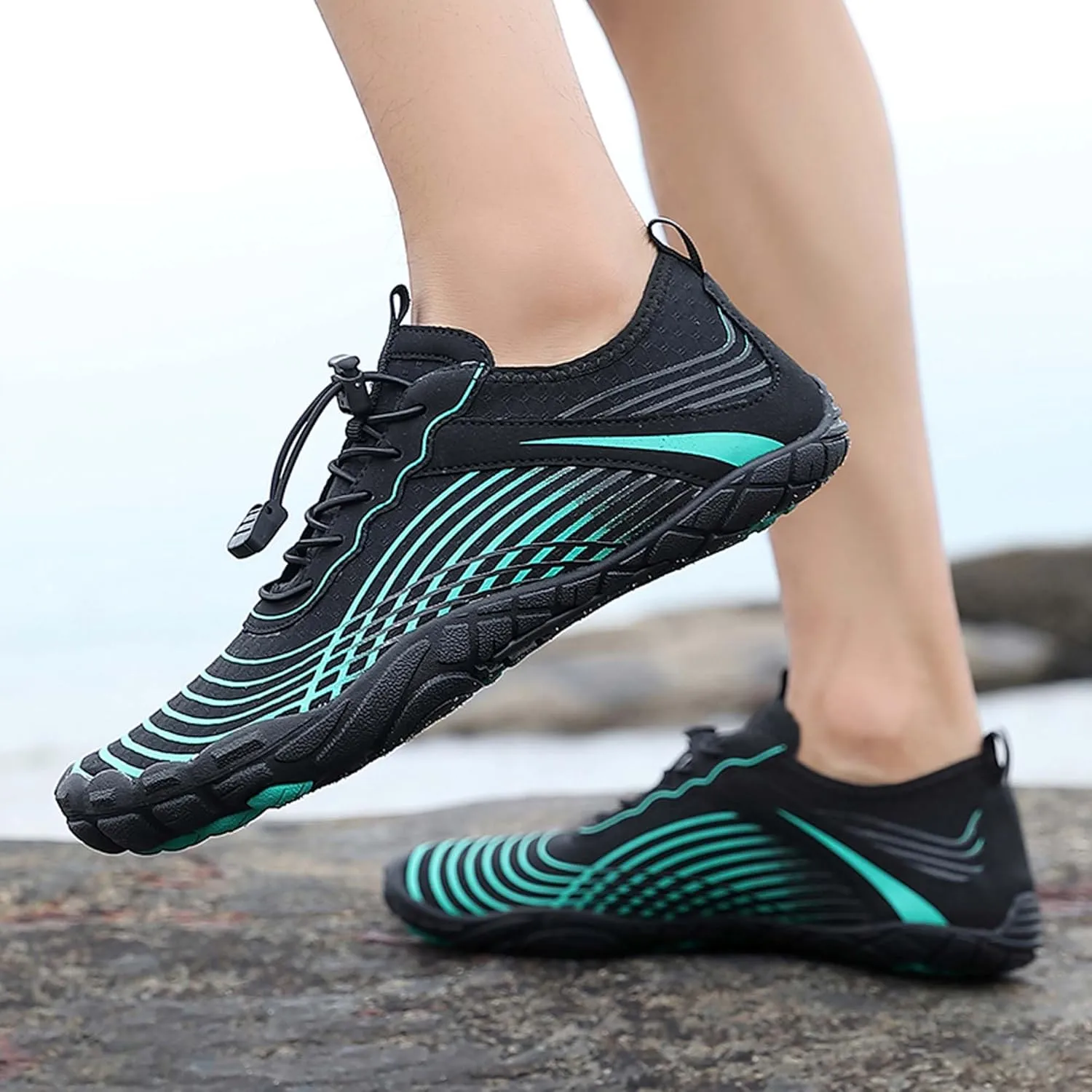 Mens Womens Sports Water Shoes, Lightweight Fast Drying Breathable Fabric, Adult Water Shoes for Indoor Fitness Training, Rock Climbing Training, Swimming, Diving or Beach Activities.