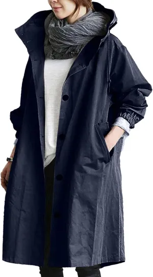NBXNZWF Womens Rain Jackets Waterproof Lightweight Outdoor Raincoat Plus Size Active Trench Windbreaker Jacket with Hood