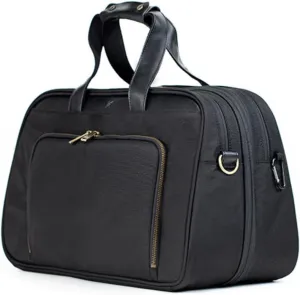 Nomad Lane The Bento Bag Classic Carry-On Luggage Duffel Bag, Durable & Lightweight Suitcase. Personal Item Weekender Overnight Travel Bag for Men & Women, Jet Set Black & Bronze