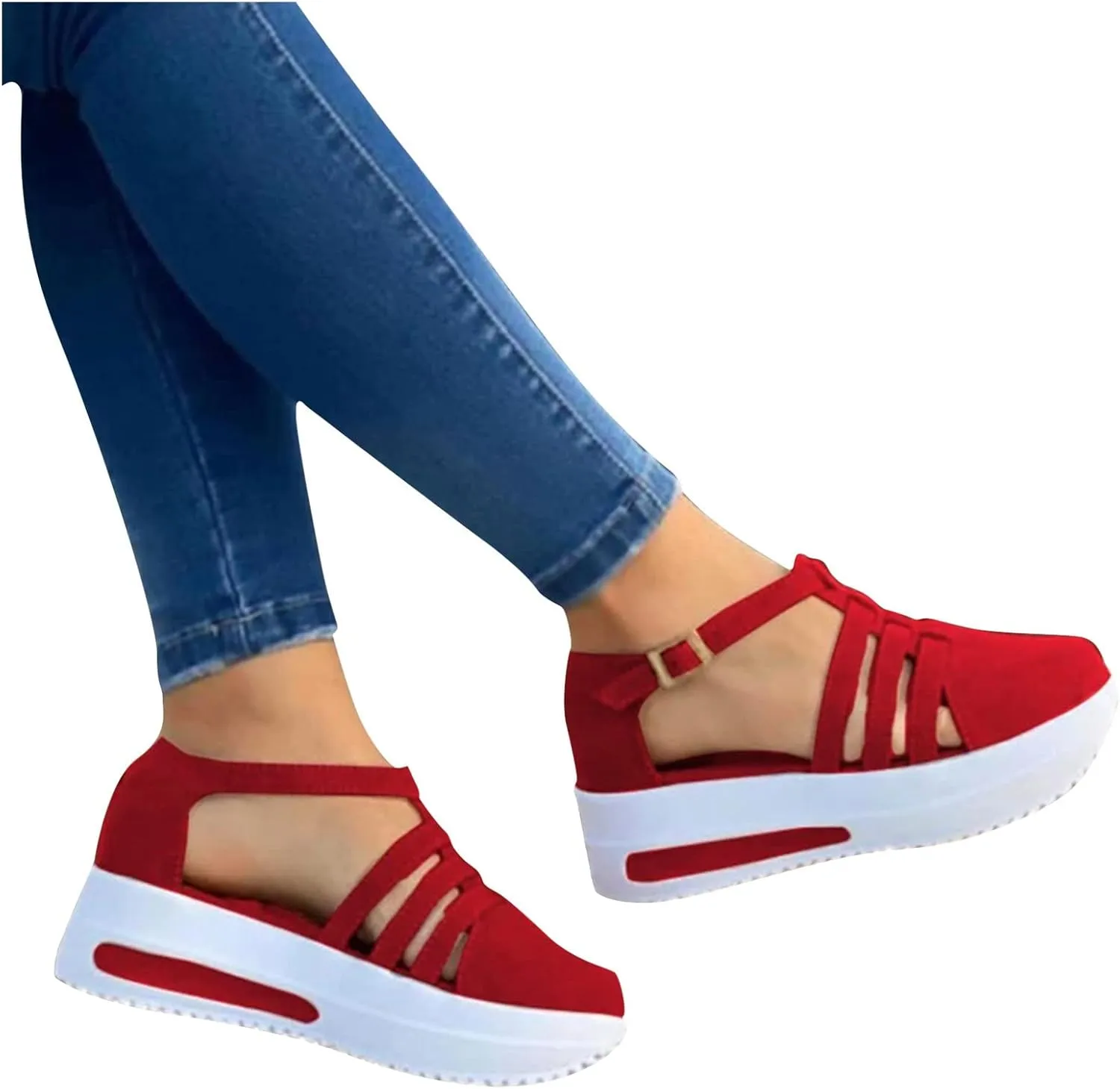 Orthopedic Platform Wedge Sandals for Women, Women Dressy Summer Open Toe Sandals Ankle Strap Slip On Shoes Casual Hollow Out Sandal 2025 Summer Shoes