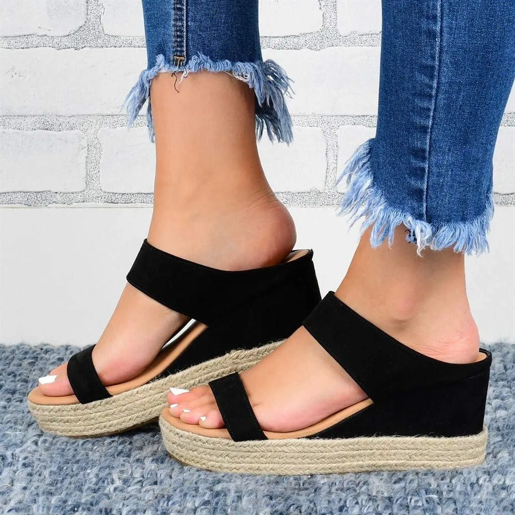 Orthopedic Wide Sandals for Women 2025 Arch Support Flat Wedge Sandals Walking Women Open Toe Casual Dressy Summer Platform Sandal Comfort Mid Heels Espadrilles Slip on Shoes for Beach,Work