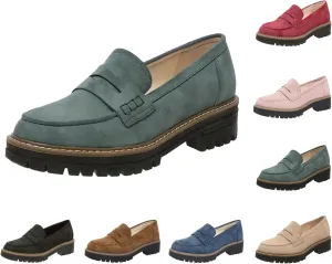 Orthoture-Orthopedic Platform Loafers Platform Loafers for Women Chunky Heel Slip-on Round Toe Comfort Chunky Loafer Shoes