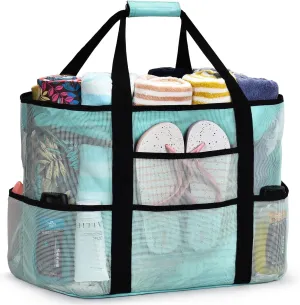oscaurt Mesh Beach Bag Extra Large Waterproof Sandproof Beach Tote Pool Swim Bag Travel Vacation Essentials