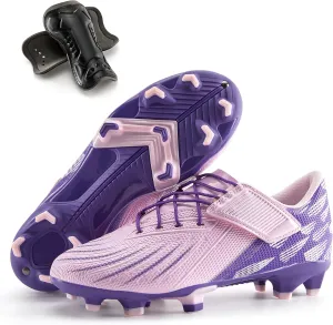PATPAT Kids Soccer Cleats  Outdoor Firm Ground and Turf Football Training Shoes for Little Big Boys and Girls, Sizes 10-6