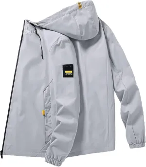 Rain Coat for Men Waterproof Jackets Zip Up Winter Lightweight Water-Resistant Rain Jacket Windbreaker