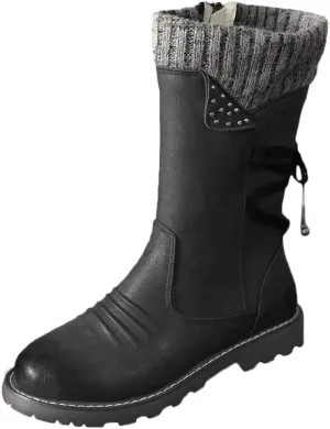 Slip on Snow Boots for Women Waterproof Insulated Ankle Snow Boots Women Slip ons Womens Slip on Winter Boots Ankle Womens Snow Shoes for Snowshoeing Womens Tall Leather Waterproof Boots