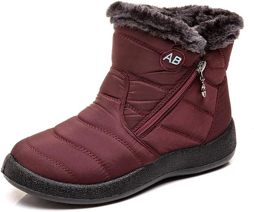 Slip on Snow Boots for Women Waterproof Womens Winter Dress Boots Size 12 Warm Winter Boots Women Size 11 Women's Winter Booties Waterproof Botas De Vestir Para Invierno Mujeres