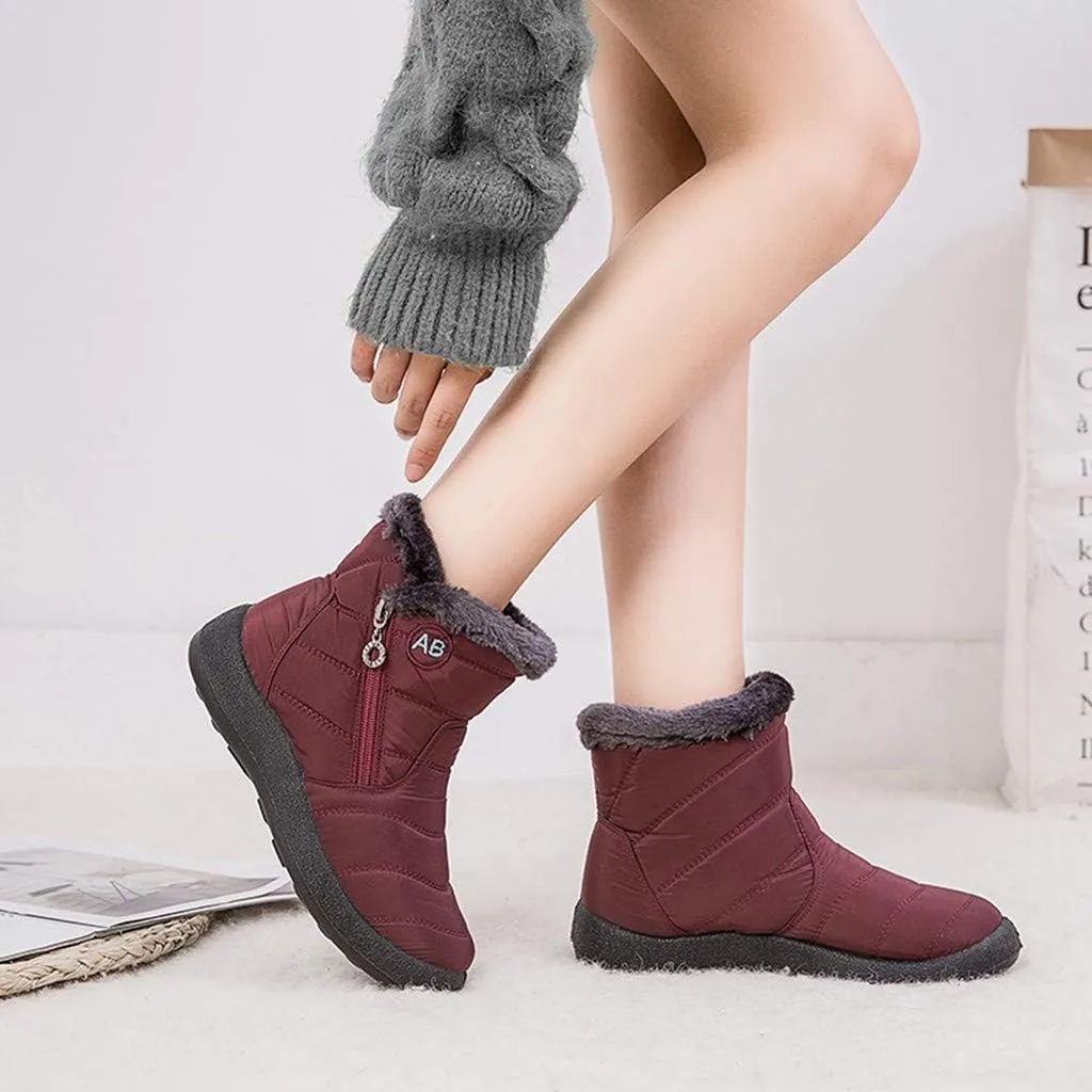 Slip on Snow Boots for Women Waterproof Womens Winter Dress Boots Size 12 Warm Winter Boots Women Size 11 Women's Winter Booties Waterproof Botas De Vestir Para Invierno Mujeres