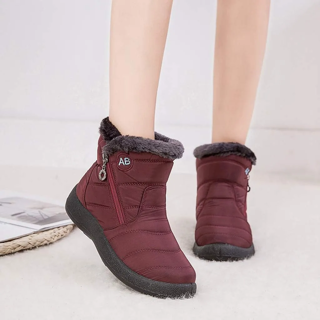 Slip on Snow Boots for Women Waterproof Womens Winter Dress Boots Size 12 Warm Winter Boots Women Size 11 Women's Winter Booties Waterproof Botas De Vestir Para Invierno Mujeres