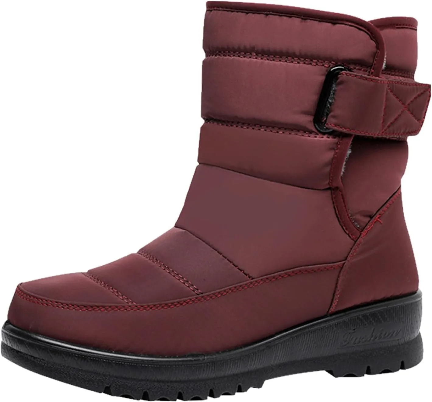 Snow Boots for Women Waterproof Mid Calf Winter Boots Warm Fur Lined Booties Slip on Outdoor Ankle Boots Lace Up Ladies Lightweight Walking Hiking Boots
