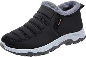 Snow Boots Men Warm Faux Furry Lined Footwear Waterproof Outdoor Lightweight Winter Boots Slip on Ankle Booties Non-slip Climbing Shoes Hiking Boots