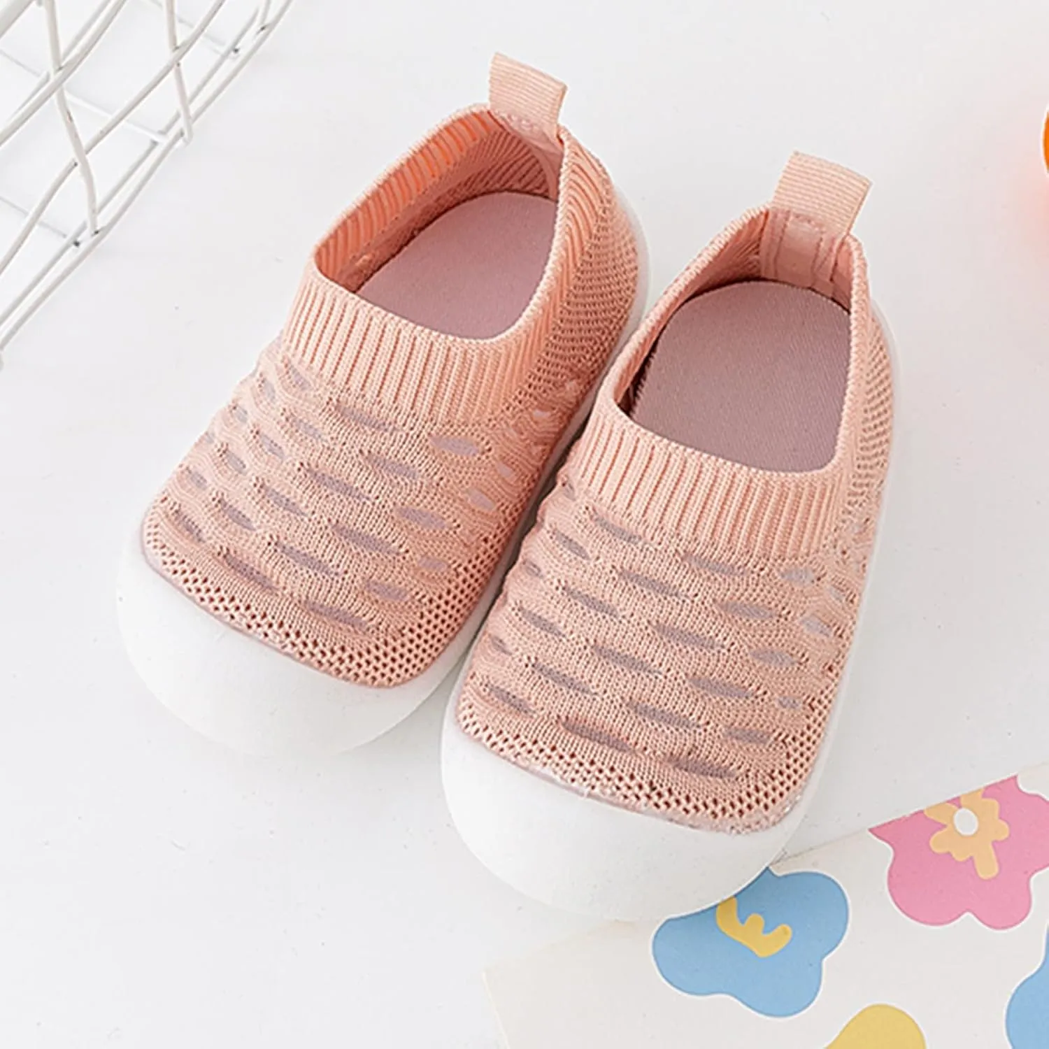 Sock Shoes Toddler Infant Shoes Mesh Slip On Socks Shoes Soft Sole Non Slip Wear Out Toddler Floor Black Shoes B