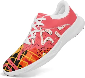 Spikeless Golf Shoes for Men, Women's Breathable Abstract Art Non-Slip Sports Walking Shoes with Air-Outer Golf Sneakers