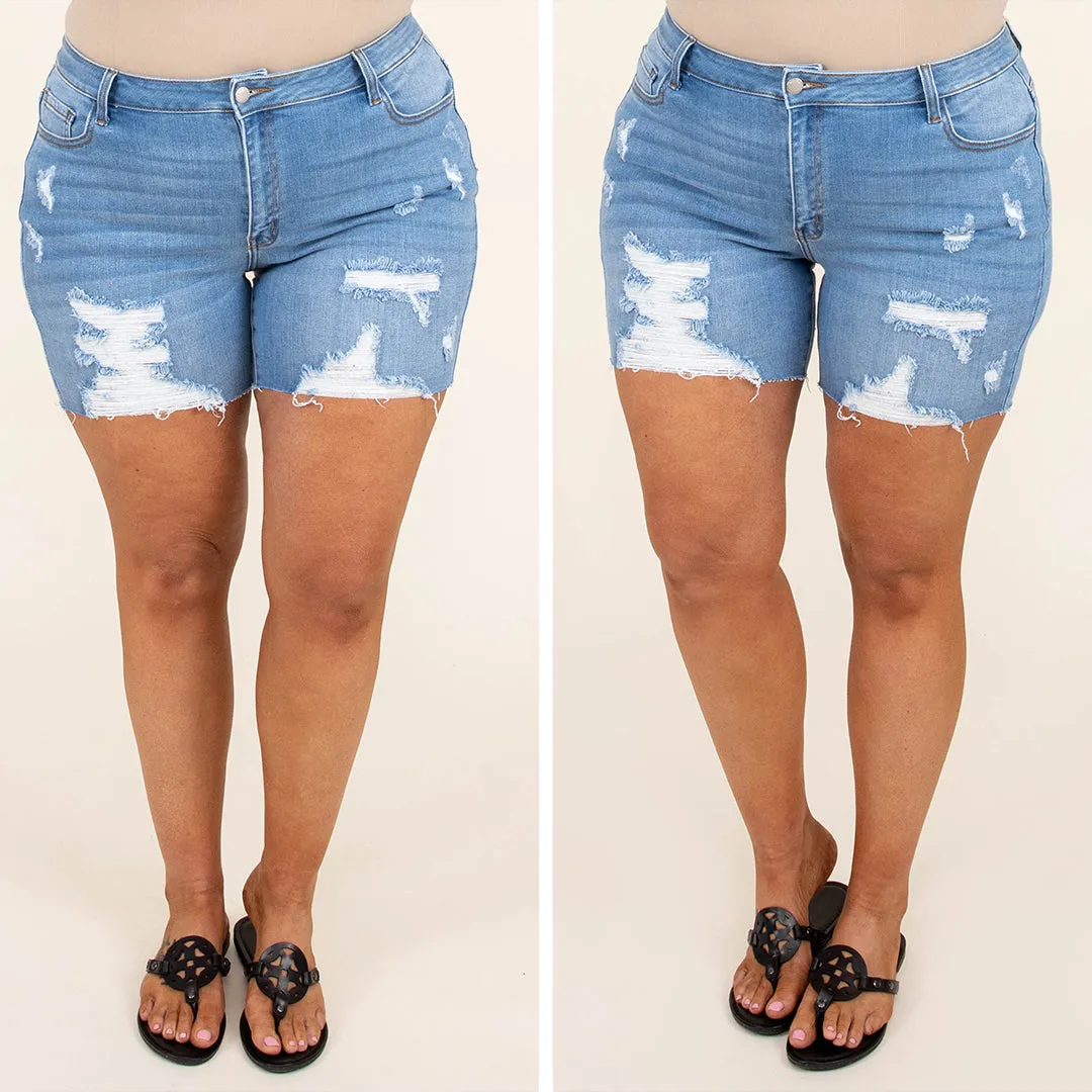 Summertime Breeze Shorts, Light Wash