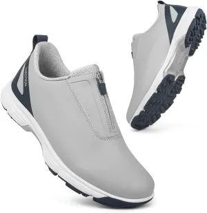 THESTRON Men Waterproof Golf Shoes Zipper Golf Shoes Professional Spikeless Golf Sneakers Male Golf Sports Walking Shoes Comfortable Golf Footwears for Men