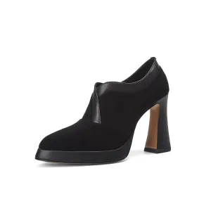 TinaCus Women's Suede Leather Handmade Platform High Heel Pumps Shoes